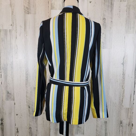 Halogen Lucinda Striped Belted Blazer Sz S - Picture 5 of 8